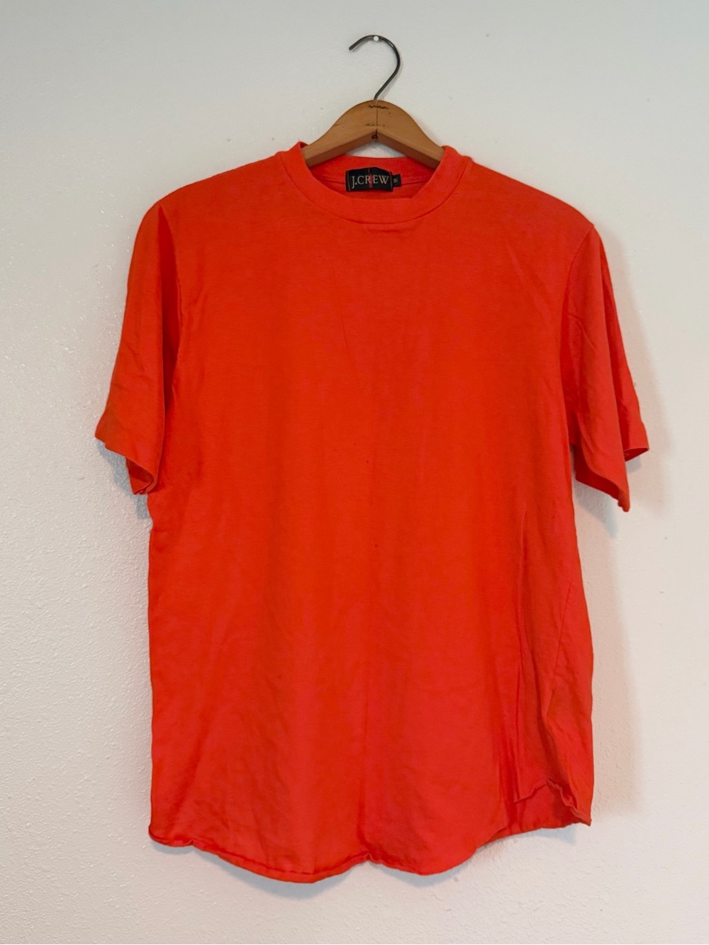 Vintage J. Crew 1990s Oarsman T-shirt - orange/red, men’s size M 100% Cotton